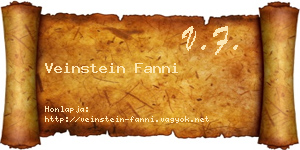Veinstein Fanni névjegykártya
